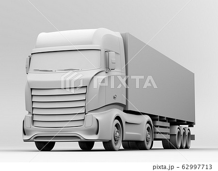 大型電動トラックのクレイレンダリングイメージのイラスト素材 62997713 Pixta