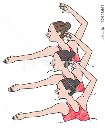 アーティスティックスイミングの選手 62998661