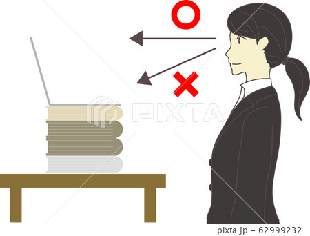 Web面接 目線の位置 Ok Ng イメージのイラスト素材