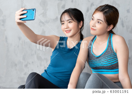 woman fitness at home, yoga, gym 63001191