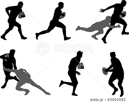 rugby players silhouettes set 63002692