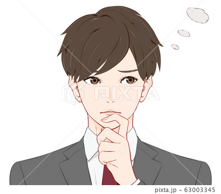 悩むスーツの男性 63003345