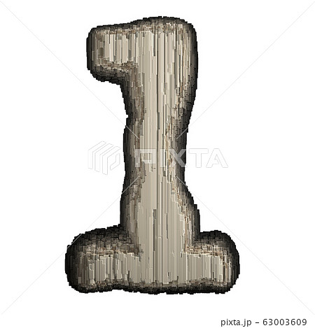 Number 1 made of industrial metal 3D 63003609
