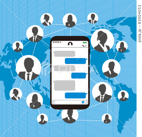 Chat app vector illustration smartphone Chat app vector illustration smartphone 63004053
