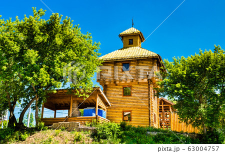Traditional medieval wooden fortress in Samara, 63004757