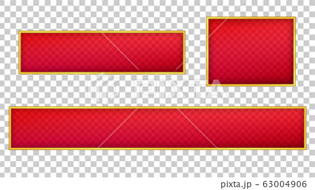 金枠 赤のシンプルなテロップベース 四角のイラスト素材