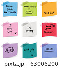 Colorful sticky notepaper with text on white 63006200