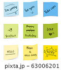 Colorful sticky notepaper with text on white 63006201