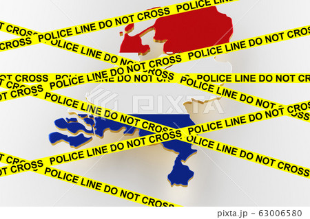 Netherlands crime concept, police investigation. 3D map of Netherlands. 3d rendering Netherlands crime concept, police investigation. 3D map of Netherlands. 3d rendering 63006580