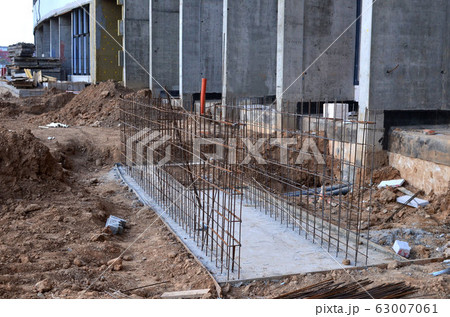 Сonstruction of reinforcement for formwork on the foundation for the next concreting of the porch  63007061