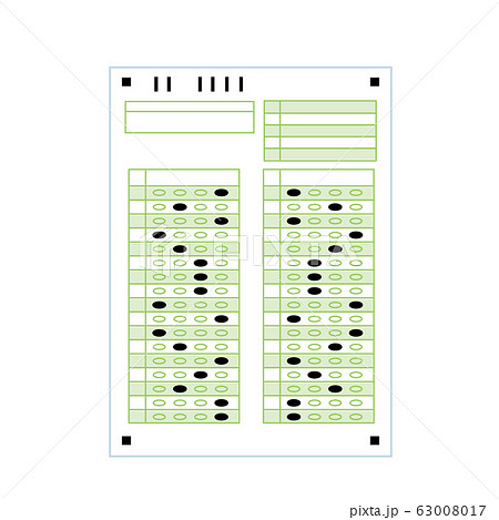 マークシート 解答用紙 テスト イラストのイラスト素材