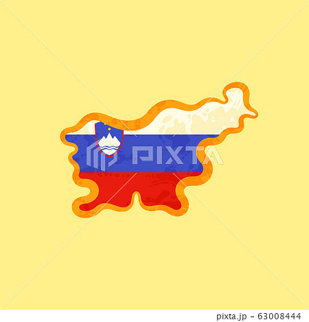 Slovenia - Map colored with Slovenian flag Slovenia - Map colored with Slovenian flag 63008444