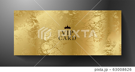 Royal invite card design (Golden ticket) for VIP with black crown symbol. Gold background with abstract modern lines Royal invite card design (Golden ticket) for VIP with black crown symbol. Gold background with abstract modern lines 63008626