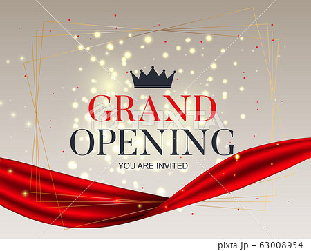 Grand Opening Card with Red Ribbon Graphic by DG-Studio · Creative