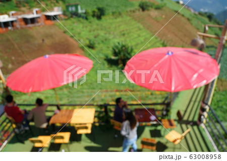 Blurred Photo of Cafe in Mountain, Thailand Blurred Photo of Cafe in Mountain, Thailand 63008958