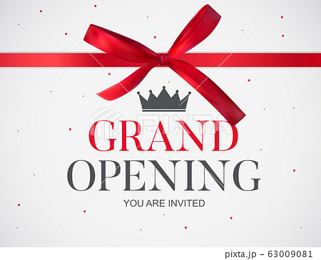 Grand Opening Card with Ribbon Background. Vector - Stock Illustration  [63009081] - PIXTA