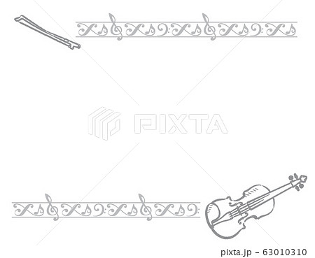 飾り罫とヴァイオリンのフレーム素材のイラスト素材