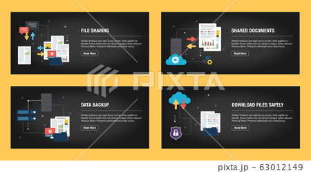 Set of internet banner design with icons set for 63012149
