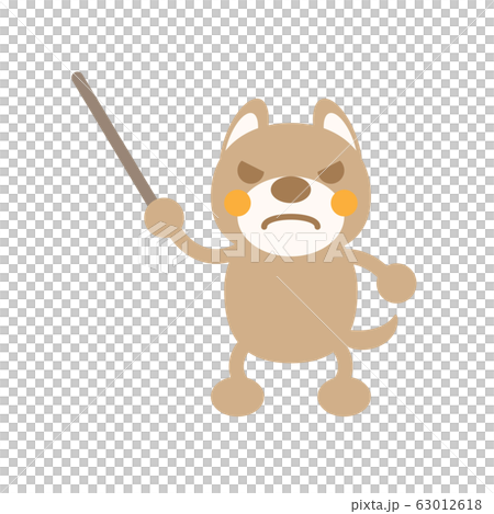 指示棒犬怒るのイラスト素材