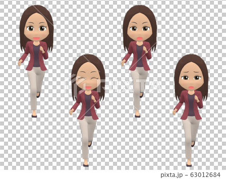 走る 黒人 女性 カジュアル ストレート 正面のイラスト素材