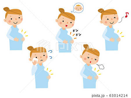 妊婦さん　色々な表情 63014214