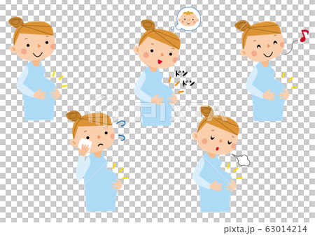 妊婦さん　色々な表情 63014214