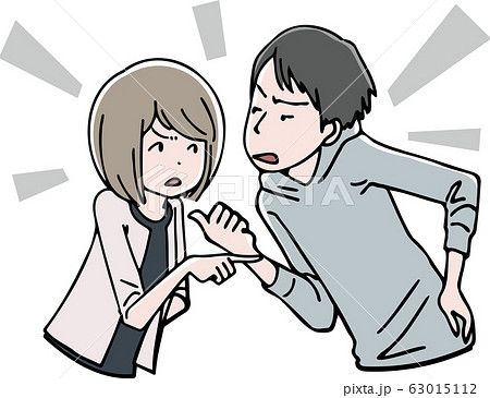 夫婦げんかのイラスト素材