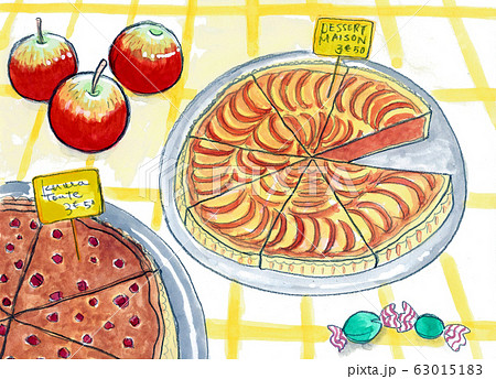 アップルパイ タルト りんごのイラスト素材
