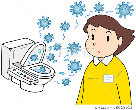 トイレからのエアロゾル感染のイラスト素材