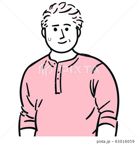 ガタイの良い男性　気まずいときの笑顔　 63016059