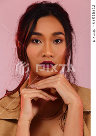 Asian Long straight black hair tan skin woman in Asian Long straight black hair tan skin woman in 63016812