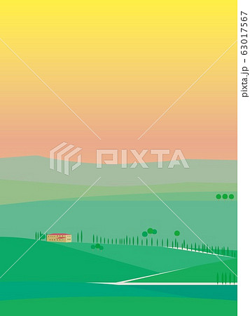 オルチャ渓谷　val　d'orcia　トスカーナ　toscana　夕景 63017567