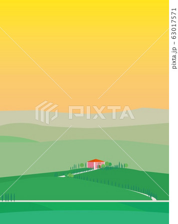 オルチャ渓谷　val　d'orcia　トスカーナ　toscana　夕景 63017571