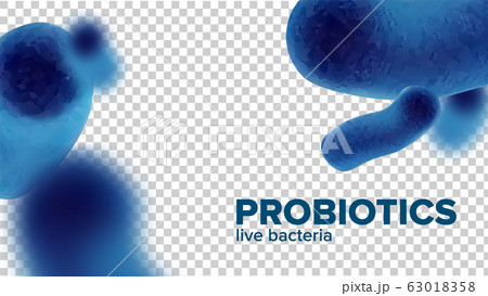 Microscopic Probiotics Live Blue Bacteria Vector 63018358