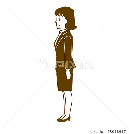 スーツの女性 イラスト 横向きのイラスト素材