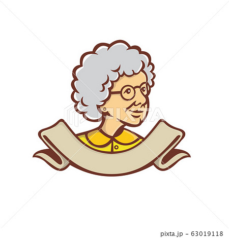 Grandmother Looking Side Ribbon Mascot 63019118