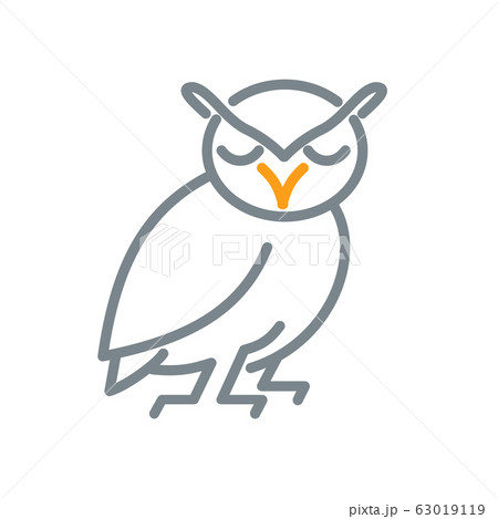 Great Horned Owl Mono Line 63019119