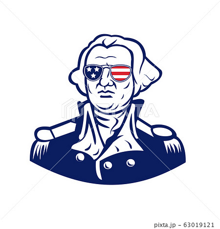 Washington Wearing Sunglasses USA Flag Mascot 63019121