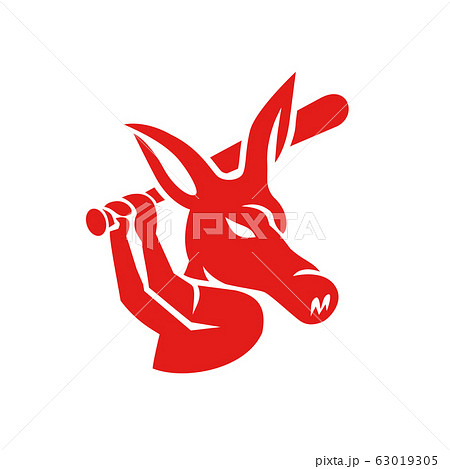 Aardvark Baseball Player Batting Mascot 63019305