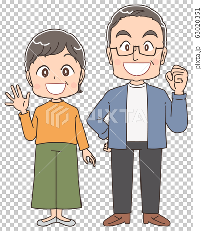 Senior couple elderly elderly grandpa grandma manga illustration 63020351