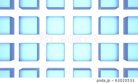 背景素材 グラス キューブ 4 6 ブルー 背景白のイラスト素材