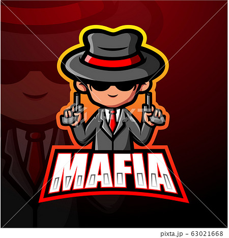 Mafia Mascot Esport Logo Designのイラスト素材