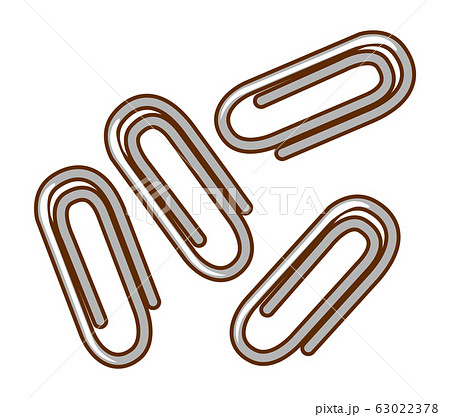 Four paper clips on white background 63022378
