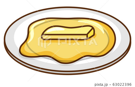 Melted butter on round plate 63022396