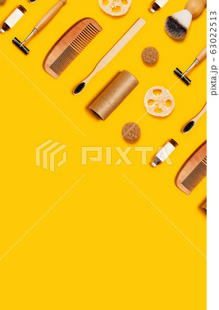 Reusable accessories on color background. Reusable accessories on color background. 63022513