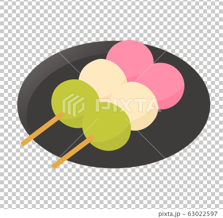 三色団子　皿付き 63022597