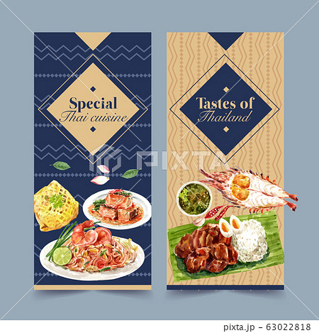 Thai food flyer design with Pad Thai, fried pork Thai food flyer design with Pad Thai, fried pork 63022818