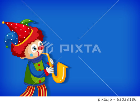 Background template design with funny clown 63023186