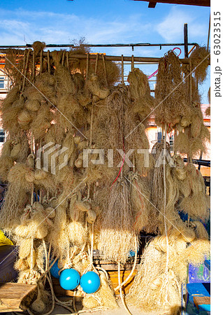 Brown Fishing Net or Fishnets bind, Abstract Pattern background, About tool for fisherman 63023515