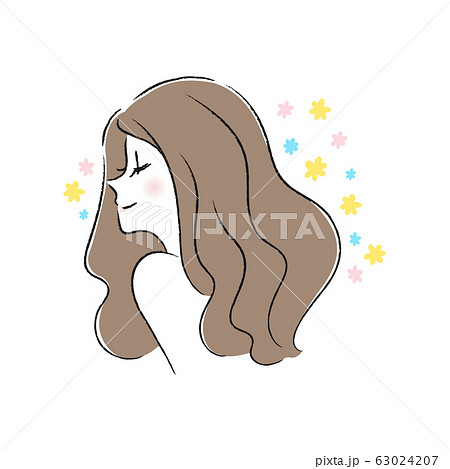 ロングヘア 女性のイラスト素材 ロングヘア 女性のイラスト素材